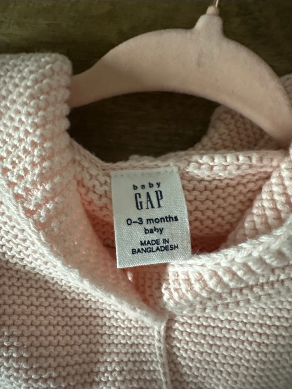 GAP Light Pink Hooded Knit Cardigan